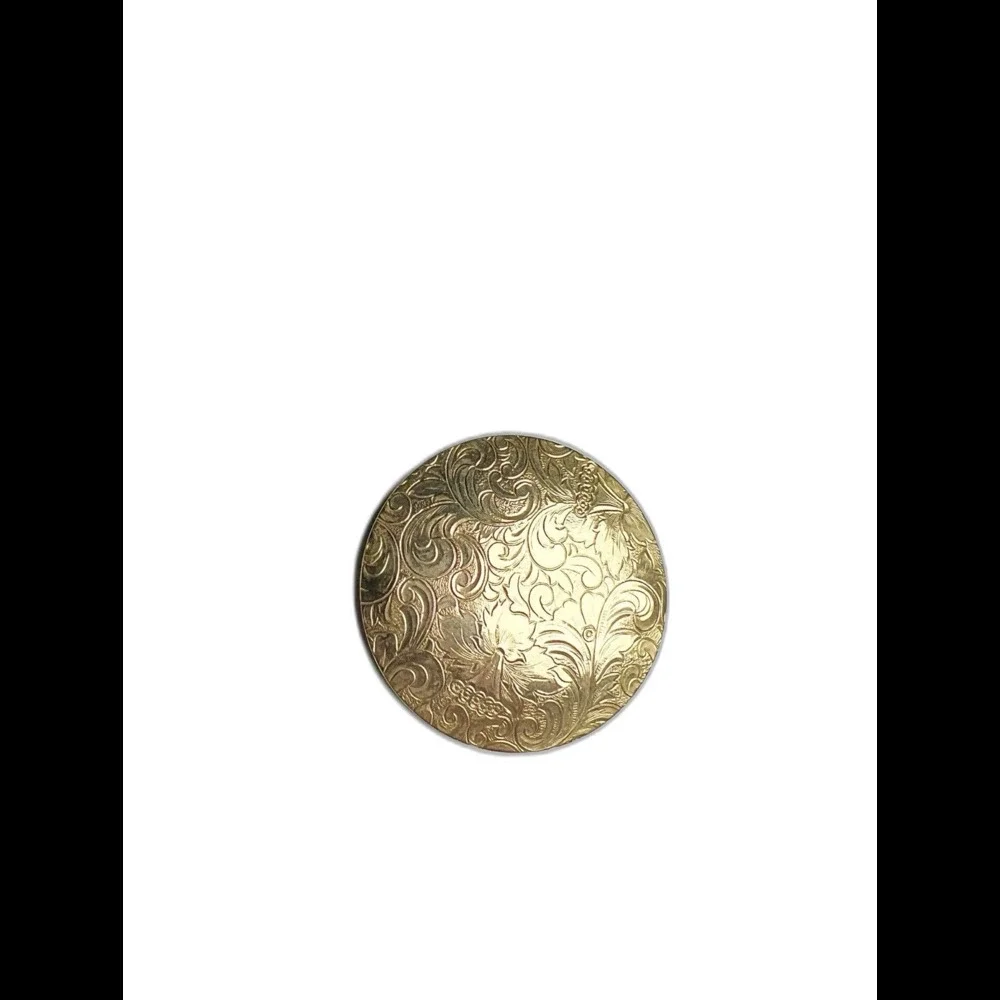 Vintage Buckle One Size Etched Circular Gold Soft Feminine Whimsical